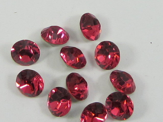 1gr 18pp INDIAN PINK FOILED POINTED BACK European Rhinestones