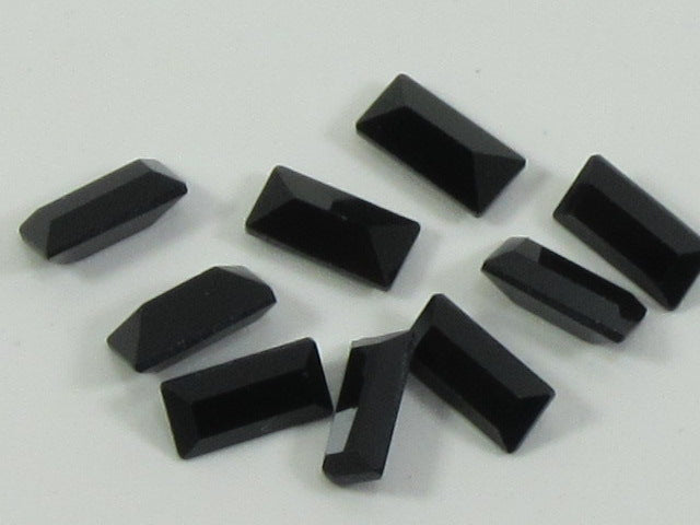 24pcs 3X2mm JET BAGUETTE UNFOILED POINTED BACK European Rhinestones