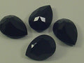 4pcs. 18X13mm JET PEAR UNFOILED POINTED BACK European Rhinestones