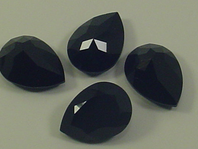 4pcs. 18X13mm JET PEAR UNFOILED POINTED BACK European Rhinestones