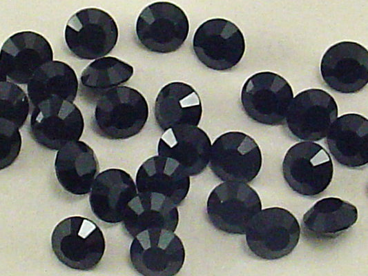 1gr 14pp JET FOILED POINTED BACK European Rhinestones