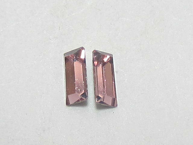 24pcs 4X2mm BAGUETTE LIGHT AMETHYST POINTED BACK BRILLIANCE Rhinestones