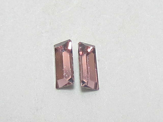 24pcs 4X2mm BAGUETTE LIGHT AMETHYST POINTED BACK BRILLIANCE Rhinestones