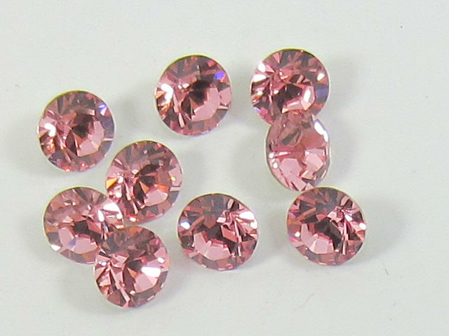 1gr 13pp LT. ROSE FOILED POINTED BACK European Rhinestones