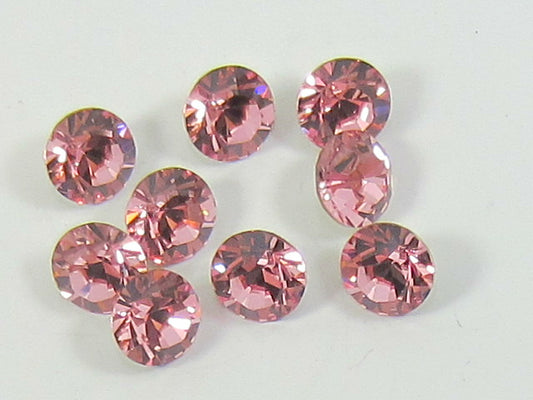 1gr 24pp LT. ROSE FOILED POINTED BACK European Rhinestones