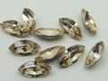 12pcs. 10x5mm NAVETTE LT. SILK FOILED POINTED BACK European Rhinestones