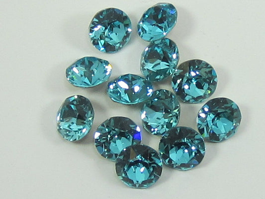 1gr 13pp LT. TURQUOISE FOILED POINTED BACK European Rhinestones