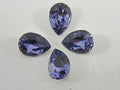 6pcs 6X4mm PEAR TANZANITE  FOILED POINTED BACK European Rhinestones