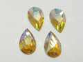 12 Pcs 8x5mm PEAR CITRINE SHIMMER FLAT BACK European Rhinestones