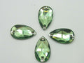 6 pcs. 18x10.5mm PEAR ERINITE SEW ON FLAT BACK European Rhinestones