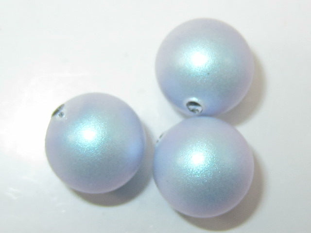50 pcs. 6mm PEARL IRIDESCENT LIGHT BLUE 1/2 DRILLED European Pearl