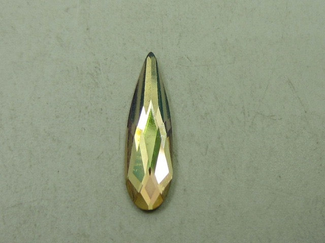 12 pcs. 6X1.7mm RAINDROP LUMINOUS GREEN FLAT BACK European Rhinestones