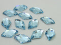 6 Pcs. 10X6mm RHOMBUS AQUAMARINE FLAT BACK STAR BRIGHT Rhinestones