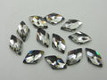 6 Pcs. 10x6mm RHOMBUS BLACK DIAMOND FLAT BACK European Rhinestones