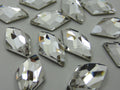 6 Pcs. 13x8mm RHOMBUS CRYSTAL FLAT BACK STAR BRIGHT Rhinestones