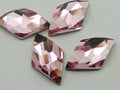 6 Pcs. 13x8mm RHOMBUS LT. ROSE FLAT BACK European Rhinestones