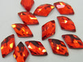 6 Pcs. 10X6mm RHOMBUS LT. SIAM FLAT BACK STAR BRIGHT Rhinestones