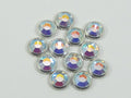 34ss RIMMED SILVER CRY AB HOTFIX European Rhinestones 12pcs.