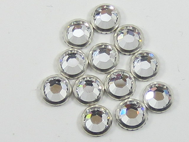 34ss RIMMED CRYSTAL HOTFIX European Rhinestones 12pcs