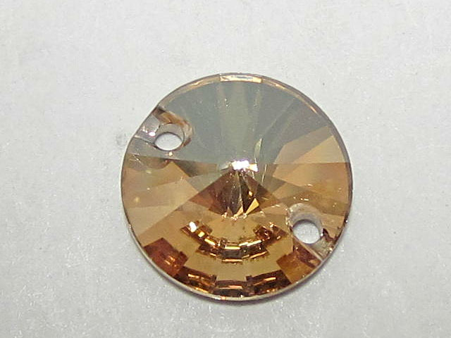 6 pcs. 10mm RIVOLI  GOLDEN SHADOW  SEW ON FLAT BACK STAR BRIGHT  Rhinestones