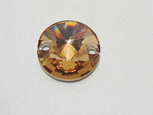 6 pcs. 10mm REVOLI SEW ON LIGHT COLORADO TOPAZ STAR BRIGHT FLATBACK Rhinestones