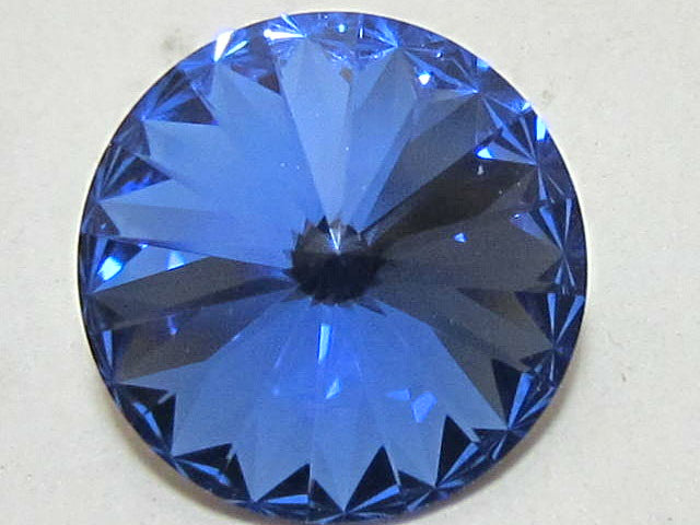 12pcs. 47ss SAPPHIRE RIVOLI (maxima) FOILED POINTED BACK PRECIOSA Rhinestones