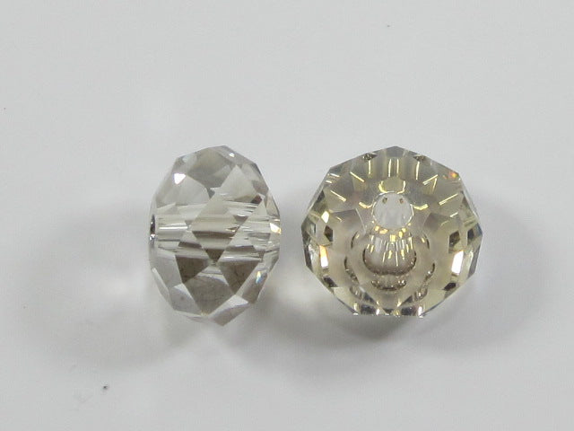 6 pcs. 12mm RONDELLE BEAD SILVER SHADE LG. HOLE  European Bead