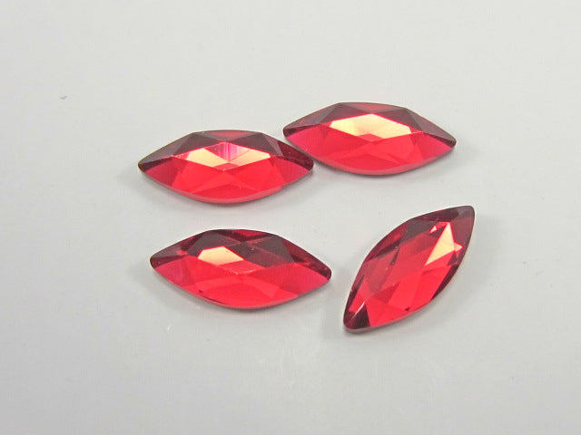 12pcs 4X1.8mm MARQUISE SCARLET FLAT BACK STAR BRIGHT Rhinestones