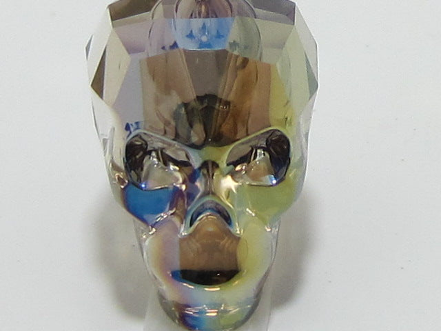 1 Pc. 13mm SKULL BEAD IRIDESCENT GREEN European Rhinestone