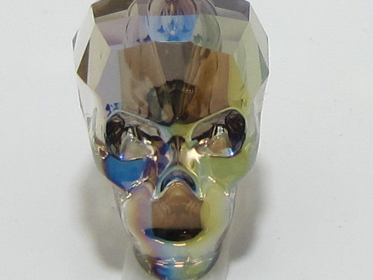 1 Pc. 13mm SKULL BEAD IRIDESCENT GREEN European Rhinestone