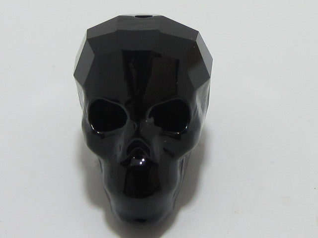 2 Pcs. 19mm SKULL BEAD JET European Rhinestones
