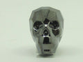 1 Pc. 13mm SKULL BEAD SILVER NIGHT 2x European Rhinestone
