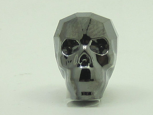 1 Pc. 13mm SKULL BEAD SILVER NIGHT 2x European Rhinestone