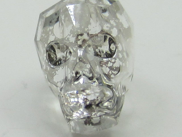 1 Pc. 13mm SKULL BEAD SILVER PATINA European Rhinestone