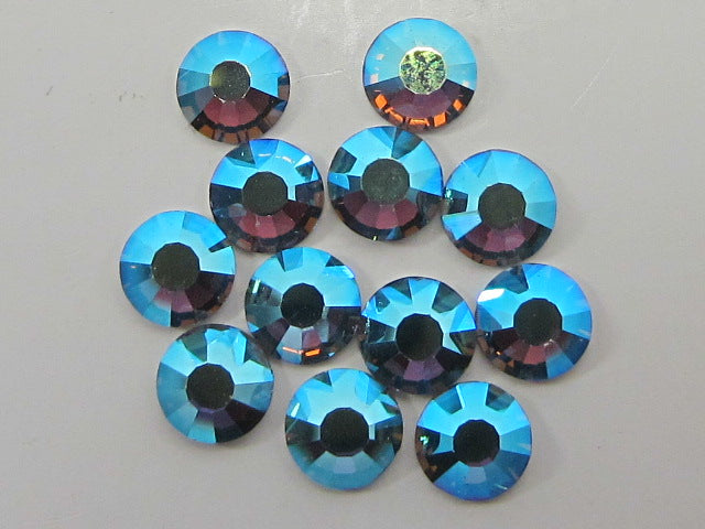 7ss SMOKED AMETHYST AB (maxima) FLAT BACK PRECIOSA Rhinestones 1gr.