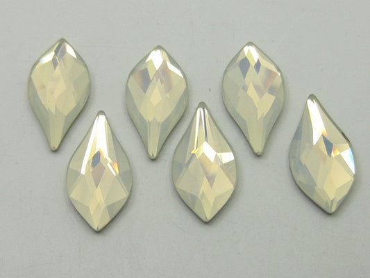 6 pcs. 14mm FLAME WHITE OPAL FLAT BACK STAR BRIGHT European Rhinestones