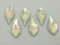 6 pcs. 10mm WHITE OPAL FLAME FLAT BACK STAR BRIGHT Rhinestones