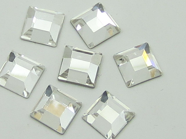 SQUARE Hotfix Rhinestones Crystal Glass Gems Iron on Transfer Glue Flatback